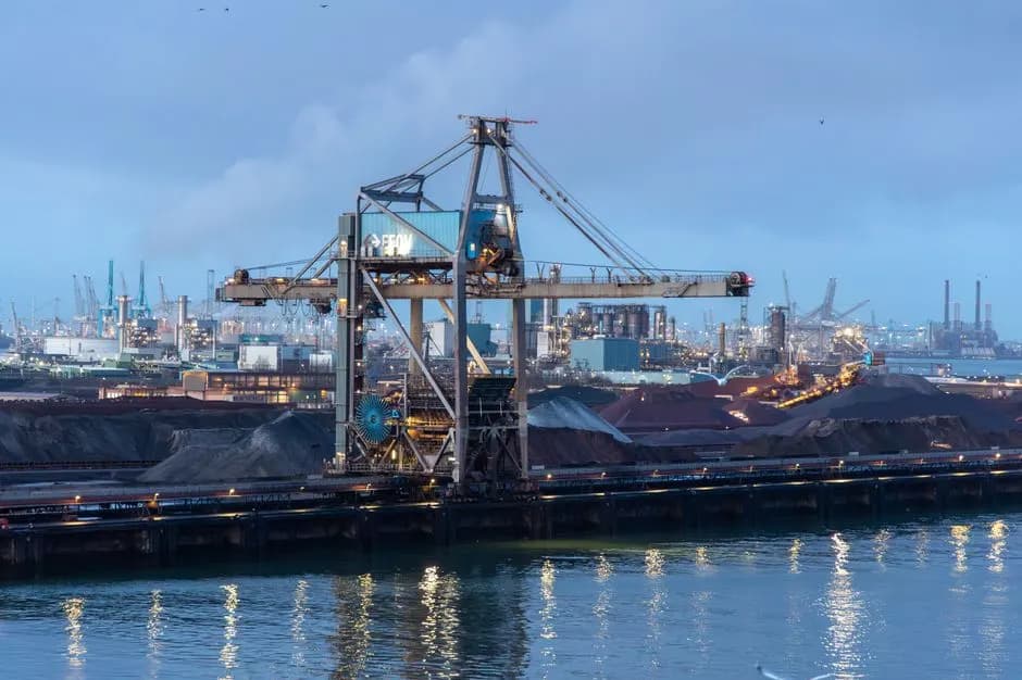 Kraan en overslag in de Europoort, haven van Rotterdam
